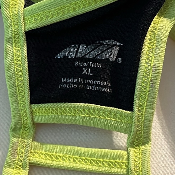 Avia Racerback Active Crop Pullover Sports Bra Lime Green Black Size XL - Picture 3 of 7